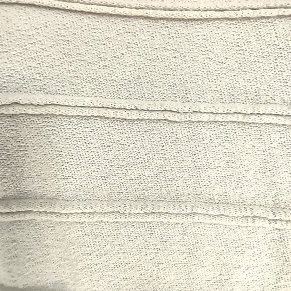 Vernacular Terry Cloth Ribbed Cut Out Back Cream Short Sleeve Top Large - Picture 9 of 10